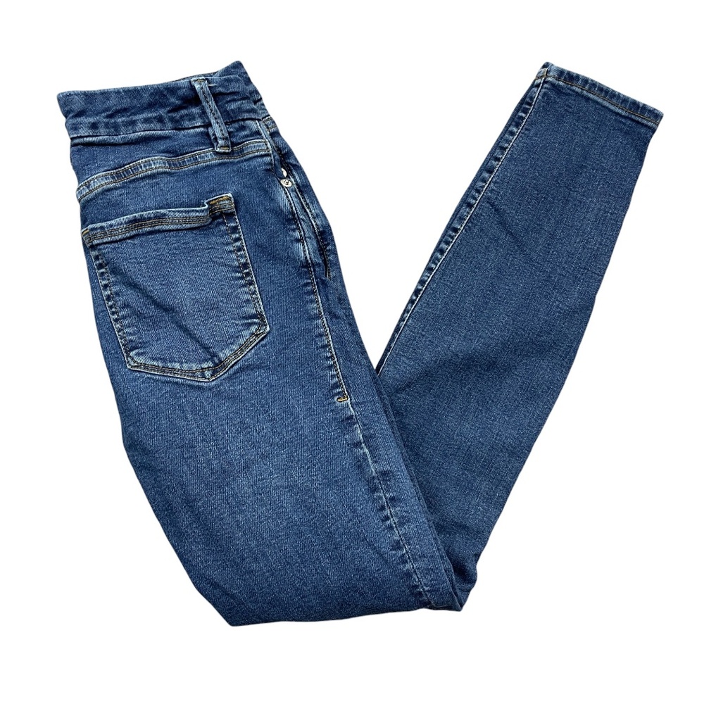 Good American 4/27 Jeans Skinny Blue Cotton Blend Pockets